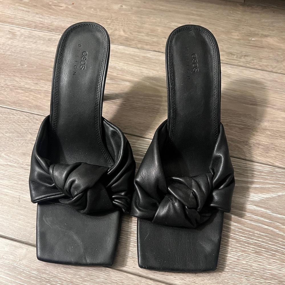 ASOS Black Modern Leather Mules